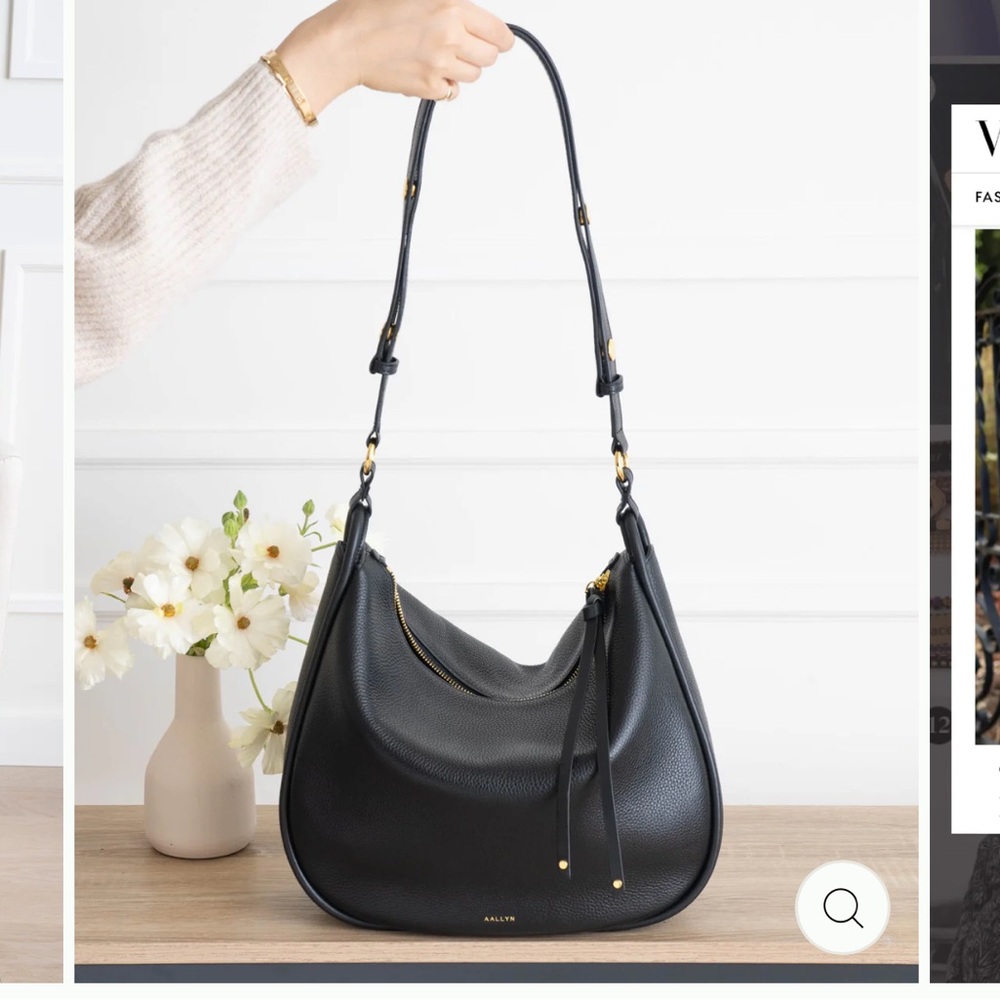 Aallyn Black Leather Marley Hobo, new condition, dust bag included